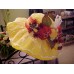 Fancy Decorated Yellow with Ivory Lace Wide Brim Hat Handmade Flowers  eb-64874394